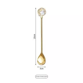 Dessert Coffee Spoon Stainless Steel Hand Companion Long Handle Cherry Blossom Pattern Mug Kitchen Tableware Accessory Teaspoons