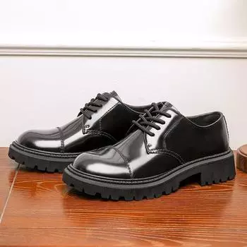 Desside выше, чем толстая подошва обуви, дышащая и универсальная, модная повседневная кожаная обувь для мужчин 38 чёрный