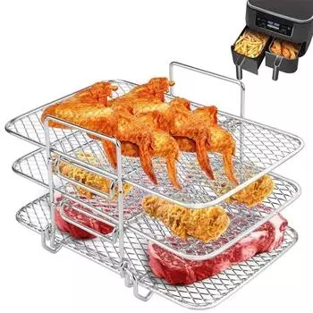 Detachable Baking Dehydrator Rack 3-Layers Baking Pan Barbecue Net Grilling Rack Oven 3-Layers