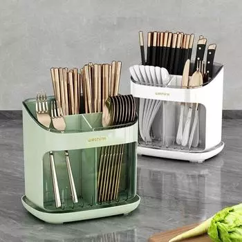 Detachable Chopstick Cage Large Capacity Cutlery Organizer Creative Chopsticks Storage Box Kitchen чёрный/белый
