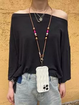 Съемный шнурок для телефона с бисером ручной работы, аксессуары для телефонов на шею в стиле ретро 1-90cm/35.4in