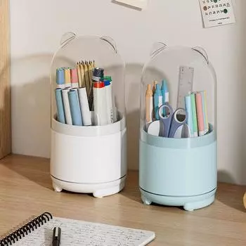 Detachable Makeup Brush Holder Transparent Cosmetics Makeup Organizer Lipstick Storage Box Desktop белый