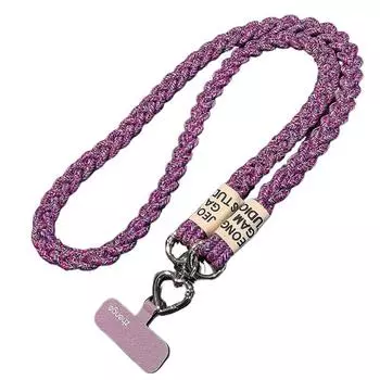 Detachable Mobile Phone Lanyard Pendant Phone Neck Straps Crossbody Phone Strap Hanging Ornaments purple style 1