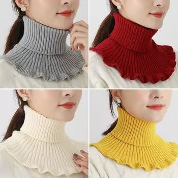 Detachable Scarf Warm Neck Warmer Fashion Turtleneck Men Women бежевый