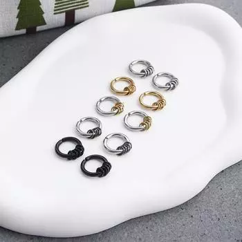 Detachable Without Holes Round Fake Hoop Earrings Men Hoop Earrings Clip Earrings Painless Clip 4