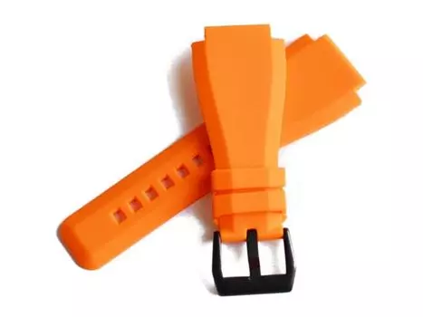 Детали часов King Watch, совместимые с резиновым ремнем Bell Ross для внешнего продукта BR03 24 мм, оранжевое PVD [импортный оригинал] и BR01,