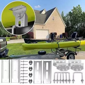 Детали для лодочных прицепов Кронштейны для коек для прицепа для гидроцикла 8-дюймовый комплект двойных кронштейнов для лодочных прицепов с крепежом Комплект поворотных верхних кронштейнов для коек серебряный