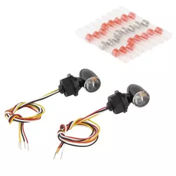 Детали для мотоцикла Kijima, нанолампа указателя поворота, тип 3, пулевидный стиль, комбинированная, 2 шт., 12 В, 2,1 Вт/0,5/1,9 Вт, янтарный/красный 219-5202