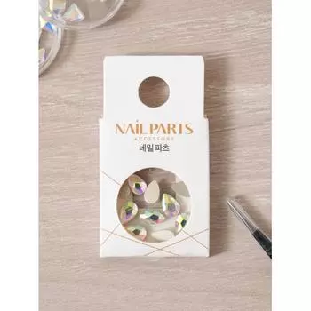 Детали для ногтей Daiso Polka Dot, упаковка 10 шт. Silver shape (diamond)