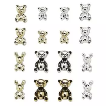 Детали для ногтей May Brown Jewelry Bear, 1 комплект, разные цвета