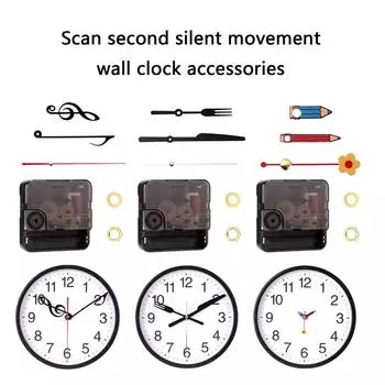 Детали для ремонта часов своими руками, бесшумные кварцевые механизмы, наборы с вилкообразными стрелками, простая установка для домашнего офиса и общественных мест C