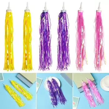 Детали для скутера для мальчиков Растяжки для велосипеда с кисточками Украшения для велосипеда Руль для трехколесного велосипеда Кисточки ярко-розовый