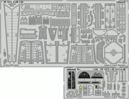 Детали Eduard Пластиковые детали модели EDU491473 1/48 A-4B Фототравление (для Хасэгавы)