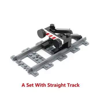 Детали городского поезда, набор для остановки поезда, железнодорожного буфера, совместимый с концом железной дороги, 53401, прямой путь, MOC, RC-поезд, строительный блок, игрушка