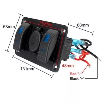 Детали интерьера универсальные для автомобиля, морского судна, светодиодная панель переключателей 12-24 В, розетка управления цепью, переключатель, двойной порт USB Blue