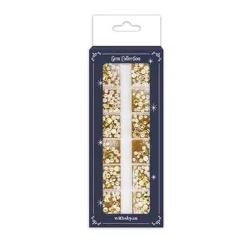 Детали камней для ногтей Withshan Gem Collection, набор из 12 предметов, случайная доставка, 06, античное золото, 1 комплект