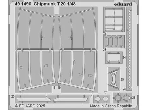 Детали модели Eduard de Havilland Chipmunk Пластиковые детали EDU491496 1/48 T.20 Фототравление (для Airfix) (Самолет)