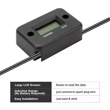 Детали мотоцикла Датчики Таймер двигателя Счетчик рабочих моточасов Водонепроницаемый ЖК-дисплей Цифровой датчик времени для квадроциклов, лодок, мотоциклов красный