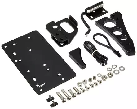 Детали мотоцикла Kijima, кронштейн бокового номера, алюминиевая заготовка, черный цвет Alumite или более поздняя модель XL1200X/V/ 09 1200N/883N HD-01444 чёрный