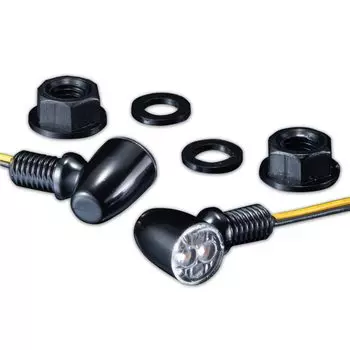 Детали мотоцикла Kijima, нано-лампа указателя поворота, тип 3, пулевидный стиль, одинарная, 2 шт., янтарный, черный корпус 12 В 1,35 Вт 219-5201