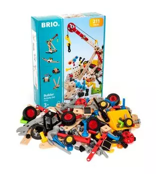 Детали набора BRIO Builder Activity Set для детей от 3 лет, развивающие игрушки, инструменты, 34588 [всего 210] (Игрушка плотника)