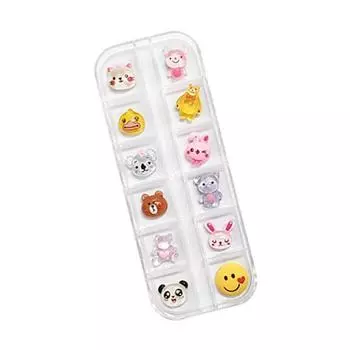 Детали персонажей Funny Nail, набор из 12 предметов, № 218, 1 комплект