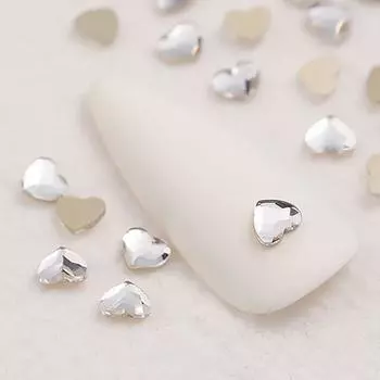 Детали сердечек КД_11 100р, серебро (02), 100 штук