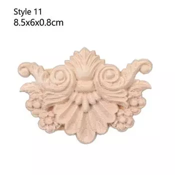 Детали Стена Дверь Дерево Резные Деревянные Фигурки Ремесла Угол Аппликации Рама Резьба по Дереву Декоративные 8.5x6x0.8cm Style 11
