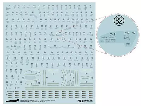 Детали TAMIYA Phantom II US Navy Access Door Decal Set Plastic Model Decal 12692 1/48 No.92 F-4