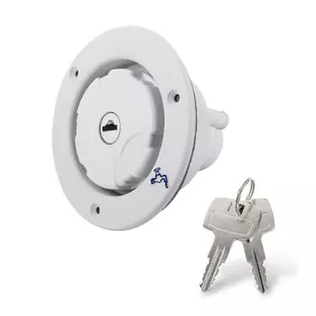 Детали заливной горловины для резервуаров с водой Пластиковый гравитационный люк для заливки пресной воды Входной люк для кемпера-трейлера с 2 ключами Автодома чёрный