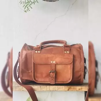 Детализированная готовая сумка из натуральной козьей кожи Travel Gym Duffle Duffel Real