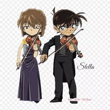 Детектив Конан Ai E Conan Ai Haibara Conan Edogawa, железные нашивки для DIY, теплопередача, одежда, футболка, термонаклейки, украшение, печать