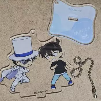 Детектив Конан акриловый брелок с подставкой Kid & Kudo Shinichi