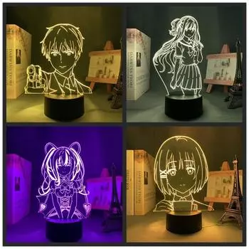 Детектив уже мертв, ночник Сиеста Кимизука Кимихико, 3D фигурка, аниме, лампа, изменение цвета Black Base