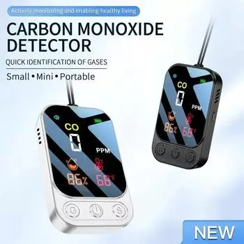 Детектор угарного газа портативный детектор угарного газа для кемпинга детектор утечки газа для плиты сигнализация с цветным HD экраном для кемпинга автофургона чёрный