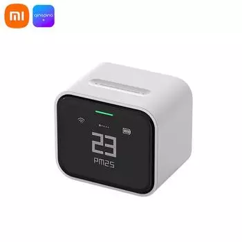 Детектор воздуха Xiaomi Qingping Lite работает с приложением Mihome Apple HomeKit CO2 PM2.5 PM10 Монитор температуры и влажности с сенсорным экраном белый