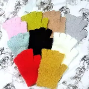 Дети 5 лет вязаные однотонные шерстяные свитера для сохранения тепла и защиты от холода, утолщенные, с пятью пальцами, корейский стиль, осень и зима, без пальцев, для езды на велосипеде One size