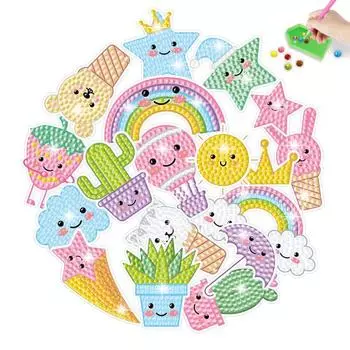 Дети алмазная живопись наклейки легко DIY мультфильм животных мороженое звезды дизайн координация улучшение мозаичная наклейка