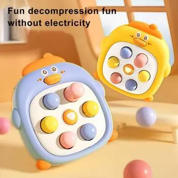 Дети бьют крота игрушка мультфильм утка кнопка портативный игровой автомат портативный дорожный малыш мальчики девочки обучающая игра пресс крот жёлтый