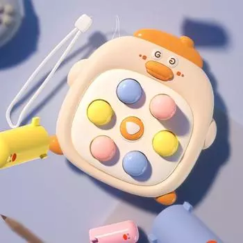 Дети бьют крота игрушка мультфильм утка кнопка портативный игровой автомат портативный синий