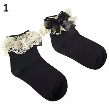 Дети Дети Девушки Мода Принцесса Стиль Весна Симпатичные Кружева Лук Шорты Носки 2-3 Years розовый