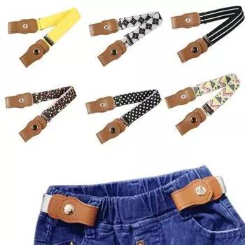 Дети дети мальчик девочка пряжка свободный регулируемый эластичный поясной ремень пояс 5