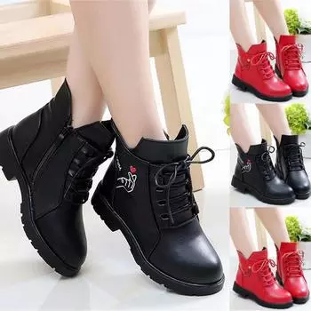 Дети Девочки Принцесса Мультфильм Повседневная Одинарная Обувь Кожаные Ботинки Тонкие Кожаные Туфли 27 красный