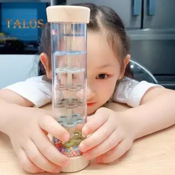 Дети Дождевая палочка Игрушка Младенцы Дождевая погремушка Трубка Малыши Развивающие Бусины Капли Дождя Дождевик Шейкер Сенсорное Развитие Слуховое Музыкальное B