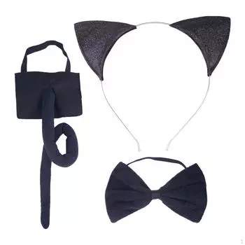 Дети, галстук-бабочка и хвост, набор для костюма животного, аксессуары, повязка на голову, головной убор, креативный косплей для вечеринки without Dress