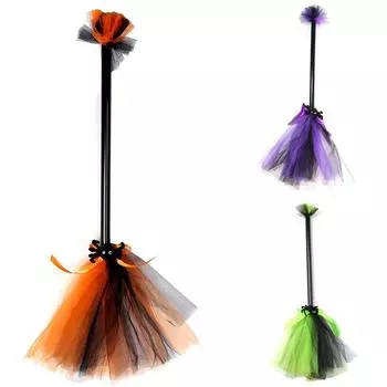 Дети Хэллоуин Ведьма Метла Висячие Украшения Ведьмы Метла Опора Партия Декор оранжевый