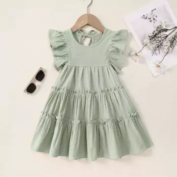 Дети Лето Класс А Досуг Милые Девочки Сладкий Ветер Оборки Юбка Принцессы 120