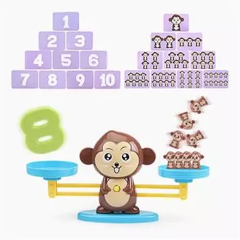 Дети Обезьяна Собака Баланс Крутая Математика Игра Весело Обучение Образовательная Игра Подарок для Детей Мальчик brown monkey