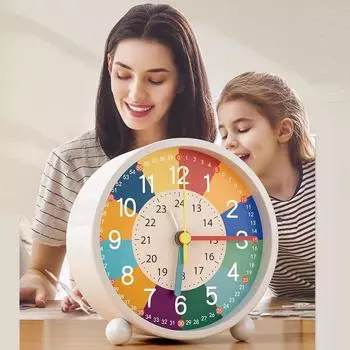 Дети обучаются мультфильм будильник металлические образовательные детские часы детская комната обучение стол раннего возраста настольные часы Bardoan подарок таймер дети время познание Model 1 Inch 3