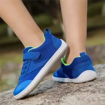 Дети Открытый Босиком Летающий Плетение Широкий Колодка Детская Обувь Дышащие Кроссовки Без Шнурков Мужские Противоскользящие Женские 25 чёрный